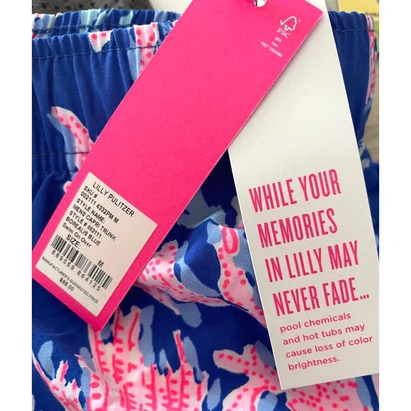Lilly Pulitzer Men’s Capri Swim Trunks Borealis Blue Swim On Over Sz MEDIUM $98 - Picture 8 of 11